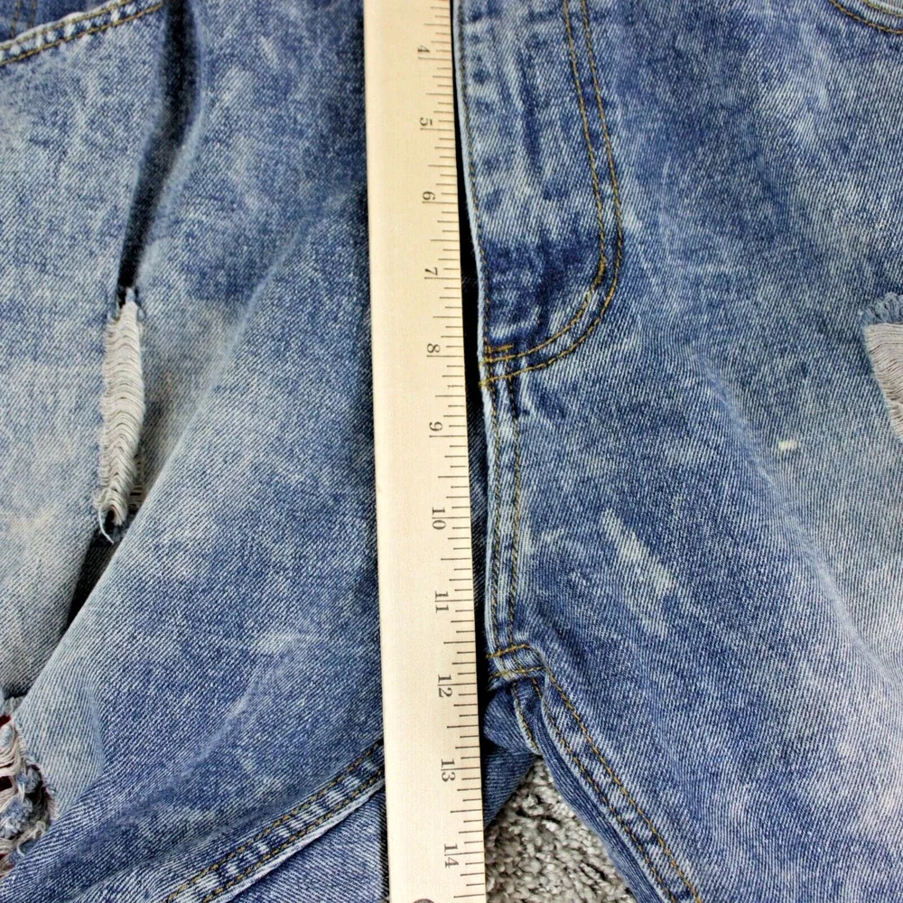 KAALU Distressed Acid Wash Jeans Mens 38x32 Blue Ripped Denim - Picture 4 of 11